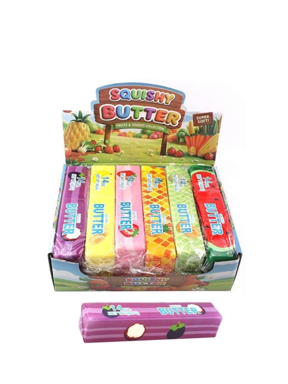 Squishy Butter SpongeToy - Assorted Fruit
Designs - Buyers Choice - One Stick